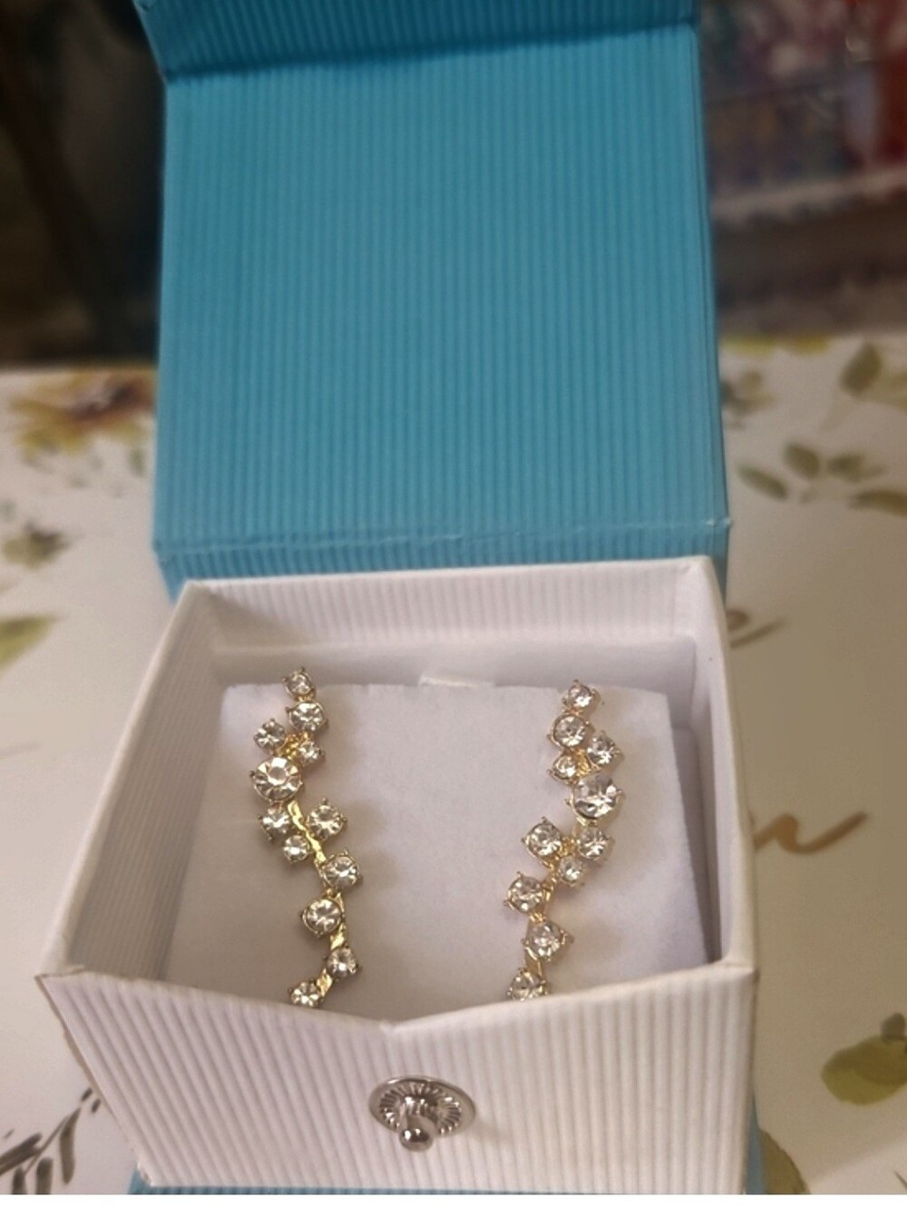 Baublebar Farah Ear Crawlers Gold Toned W Clusters Rhinestones Lightweight